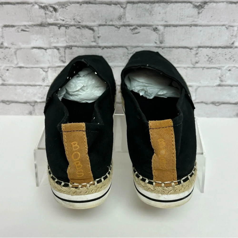 Bobs from Skechers Shoes Womens 8 Breeze Espadrille Black Canvas Comfort 32719